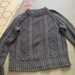 LLBean Signature Women's Cotton Fisherman Sweater - Small Navy Blue